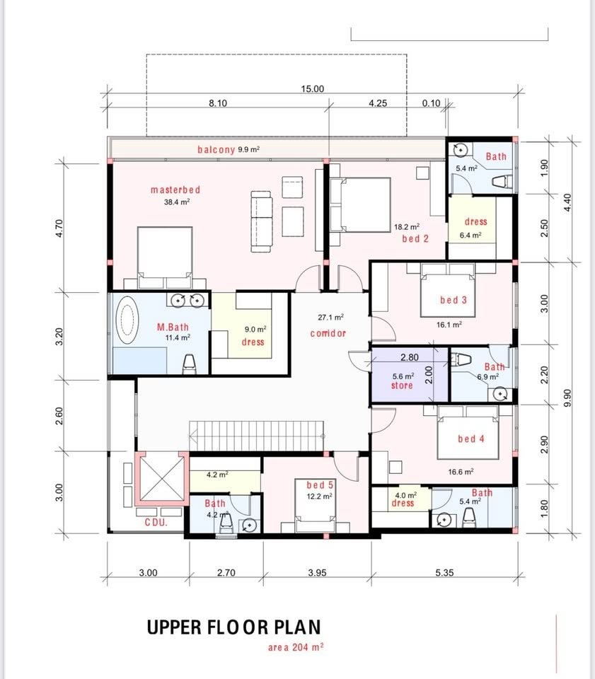 Upper floor plan