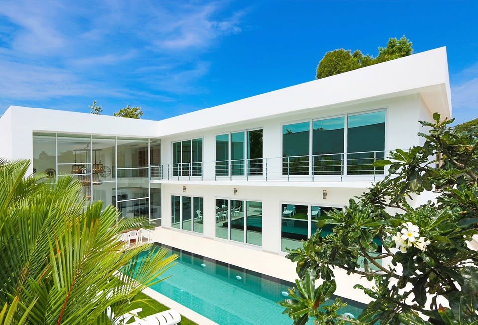 Villa exterior and pool