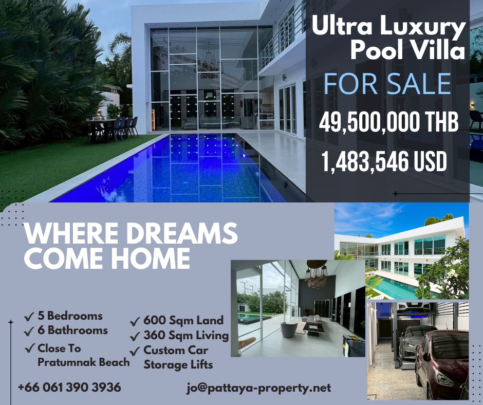 Ultra luxury Pratumnak pool villa listing overview