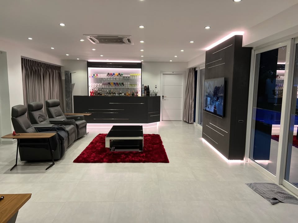 Bar and living area