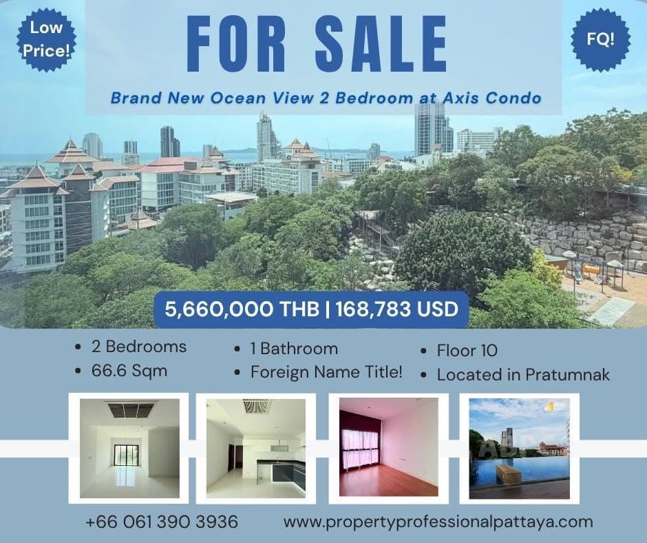 Brand New Ocean View 2 Bed 1 Bath Condo In Pratumnak!