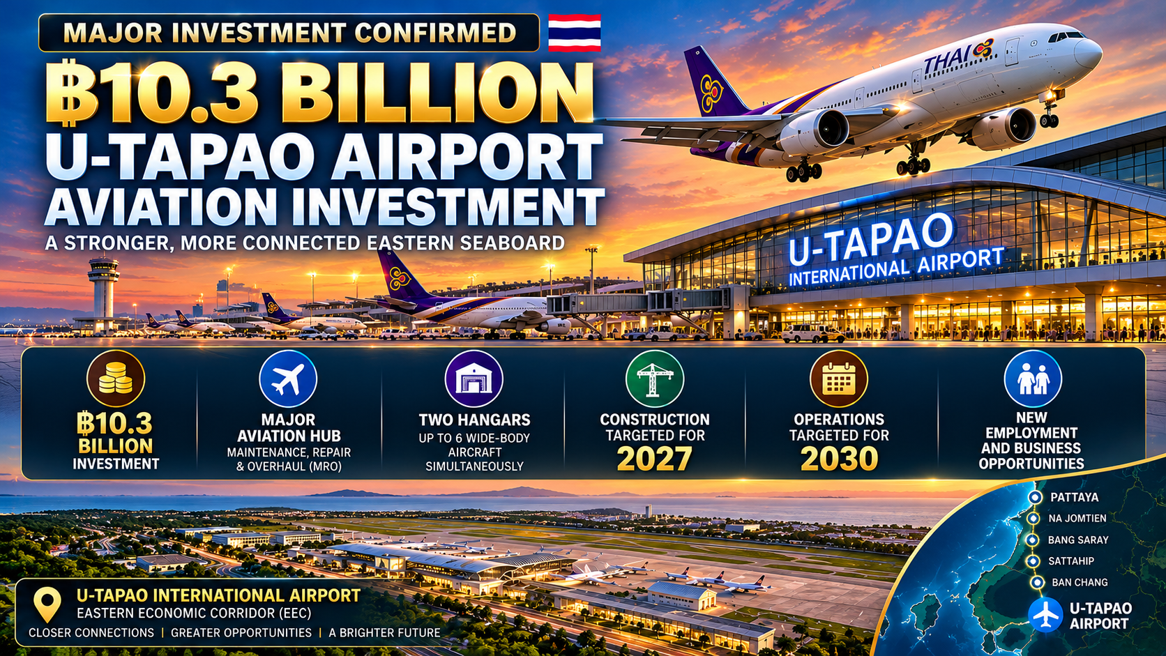 Thai Airways signs 50-year U-Tapao MRO lease for 10 billion baht project